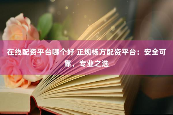 在线配资平台哪个好 正规杨方配资平台：安全可靠，专业之选