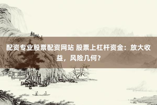 配资专业股票配资网站 股票上杠杆资金：放大收益，风险几何？