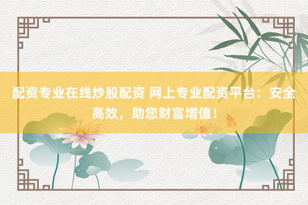 配资专业在线炒股配资 网上专业配资平台：安全高效，助您财富增值！