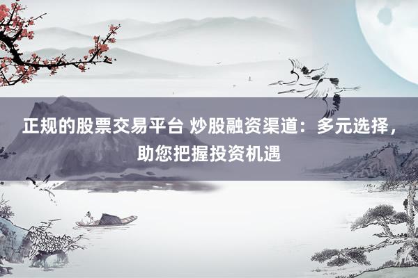 正规的股票交易平台 炒股融资渠道：多元选择，助您把握投资机遇