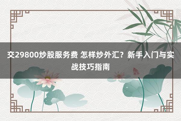 交29800炒股服务费 怎样炒外汇？新手入门与实战技巧指南