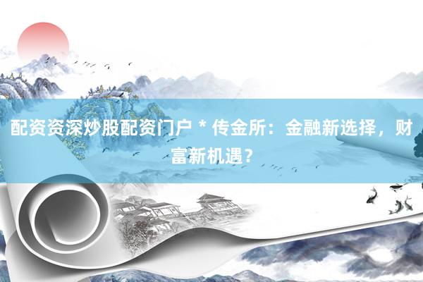 配资资深炒股配资门户 * 传金所：金融新选择，财富新机遇？