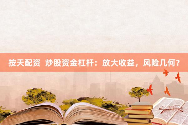 按天配资  炒股资金杠杆：放大收益，风险几何？