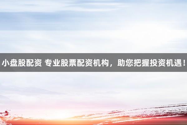 小盘股配资 专业股票配资机构，助您把握投资机遇！