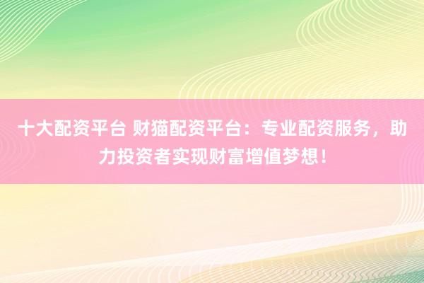 十大配资平台 财猫配资平台：专业配资服务，助力投资者实现财富增值梦想！