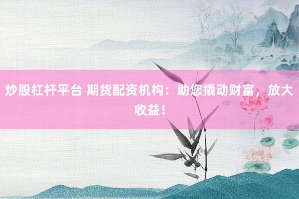 炒股杠杆平台 期货配资机构：助您撬动财富，放大收益！