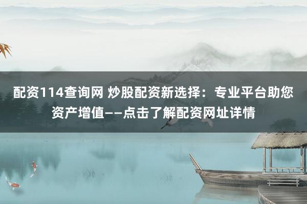 配资114查询网 炒股配资新选择：专业平台助您资产增值——点击了解配资网址详情