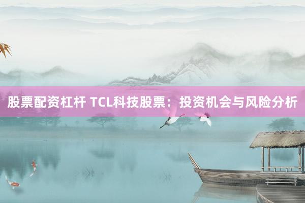 股票配资杠杆 TCL科技股票：投资机会与风险分析
