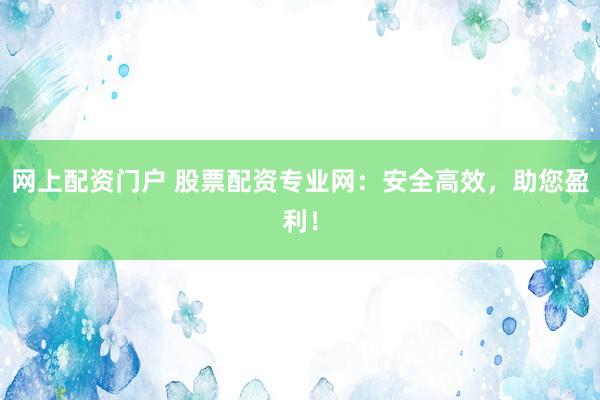 网上配资门户 股票配资专业网：安全高效，助您盈利！