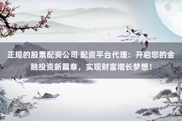 正规的股票配资公司 配资平台代理：开启您的金融投资新篇章，实现财富增长梦想！