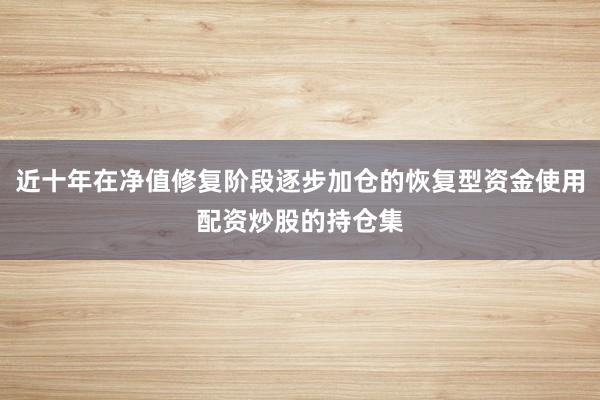 近十年在净值修复阶段逐步加仓的恢复型资金使用配资炒股的持仓集