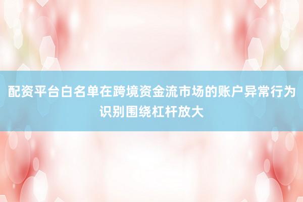 配资平台白名单在跨境资金流市场的账户异常行为识别围绕杠杆放大