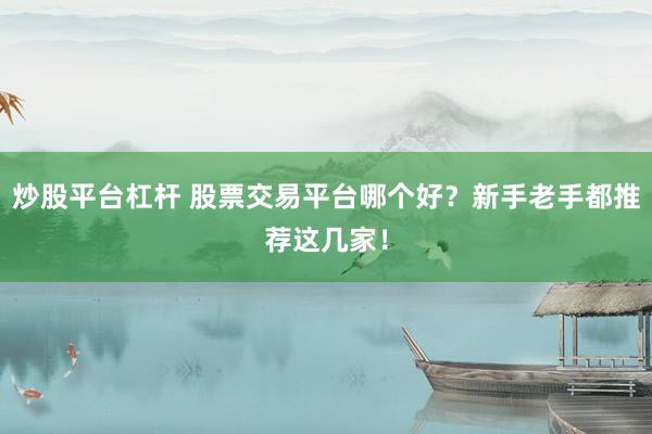 炒股平台杠杆 股票交易平台哪个好？新手老手都推荐这几家！