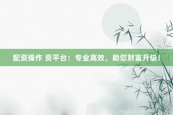 配资操作 资平台：专业高效，助您财富升级！
